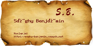Sághy Benjámin névjegykártya